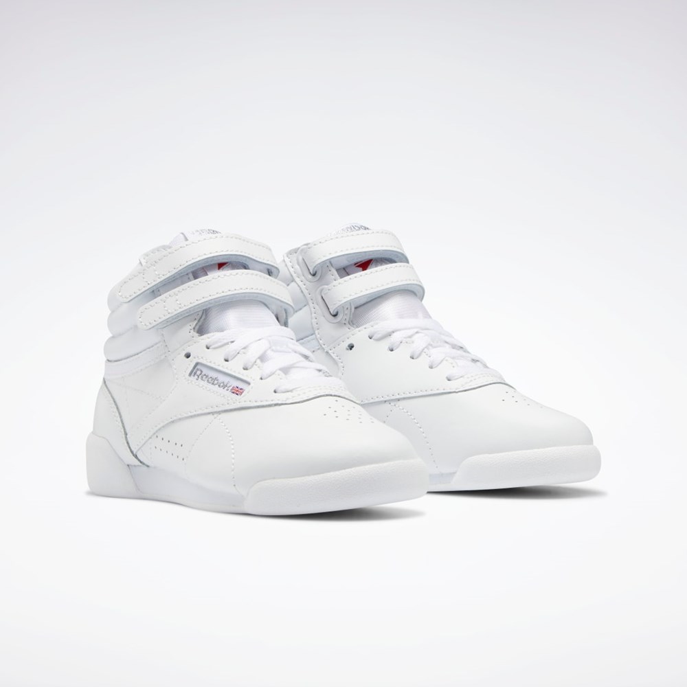 Reebok Freestyle Hi Shoes - Preschool Blancas Blancas Blancas | 48BZJENKG
