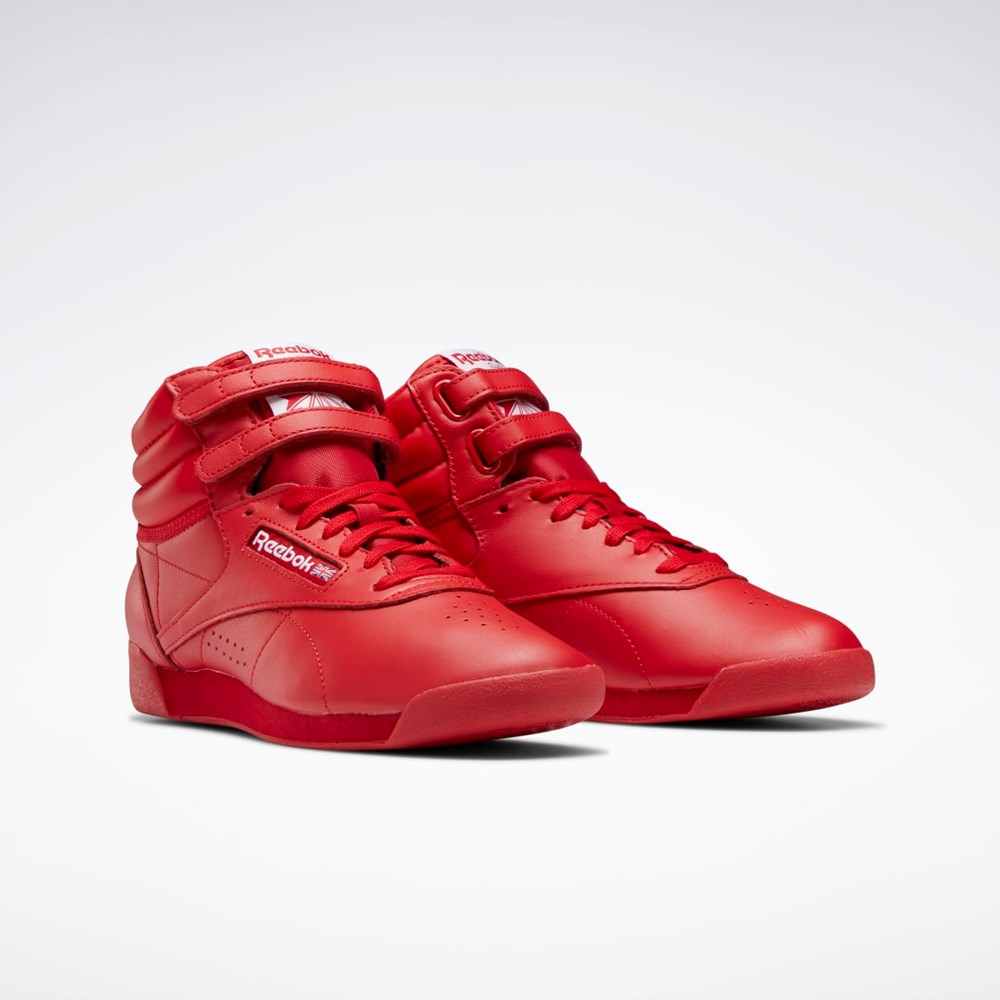 Reebok Freestyle Hi Shoes Rojas Rojas Blancas | 43TUQLJGZ