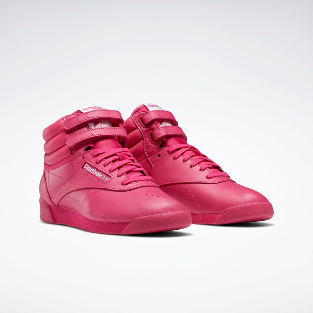 Reebok Freestyle Hi Shoes Rosas Rosas Blancas | 17NOXPVEL