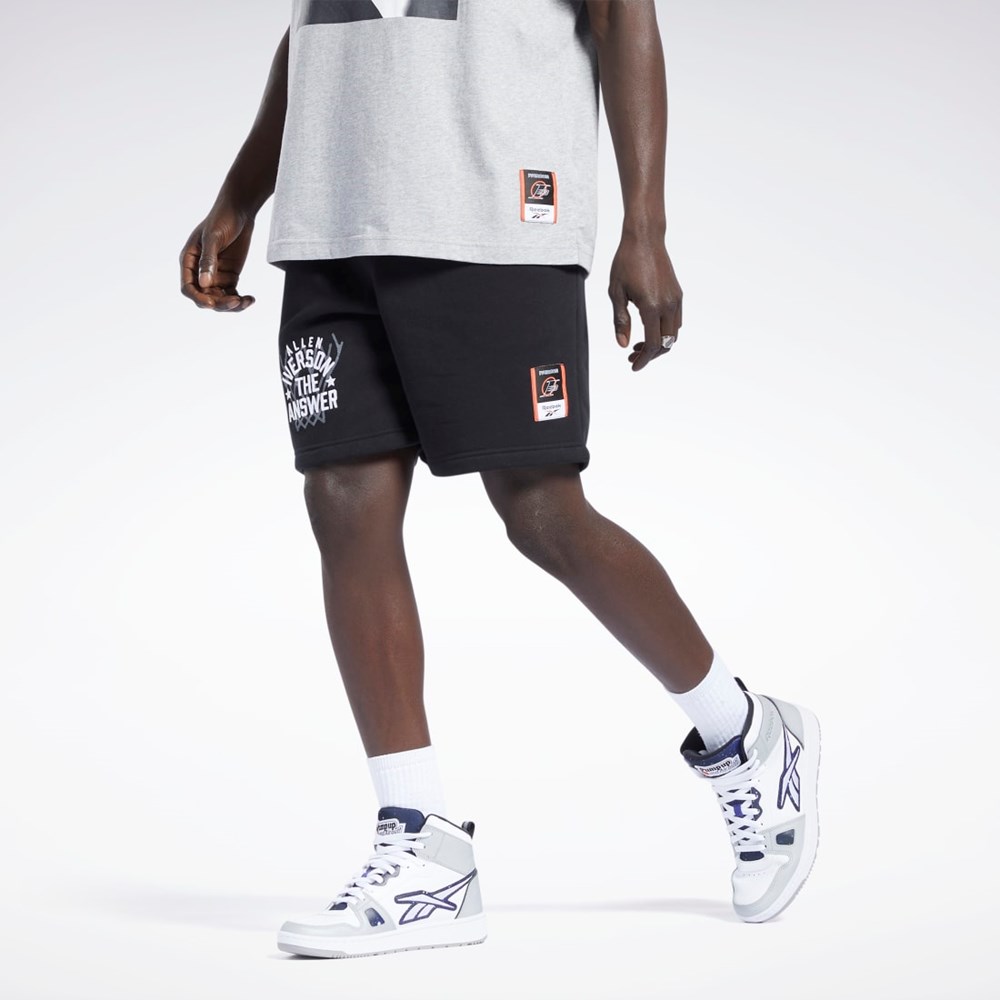 Reebok Iverson Basketball Fleece Shorts Negras | 40EXDJTZC