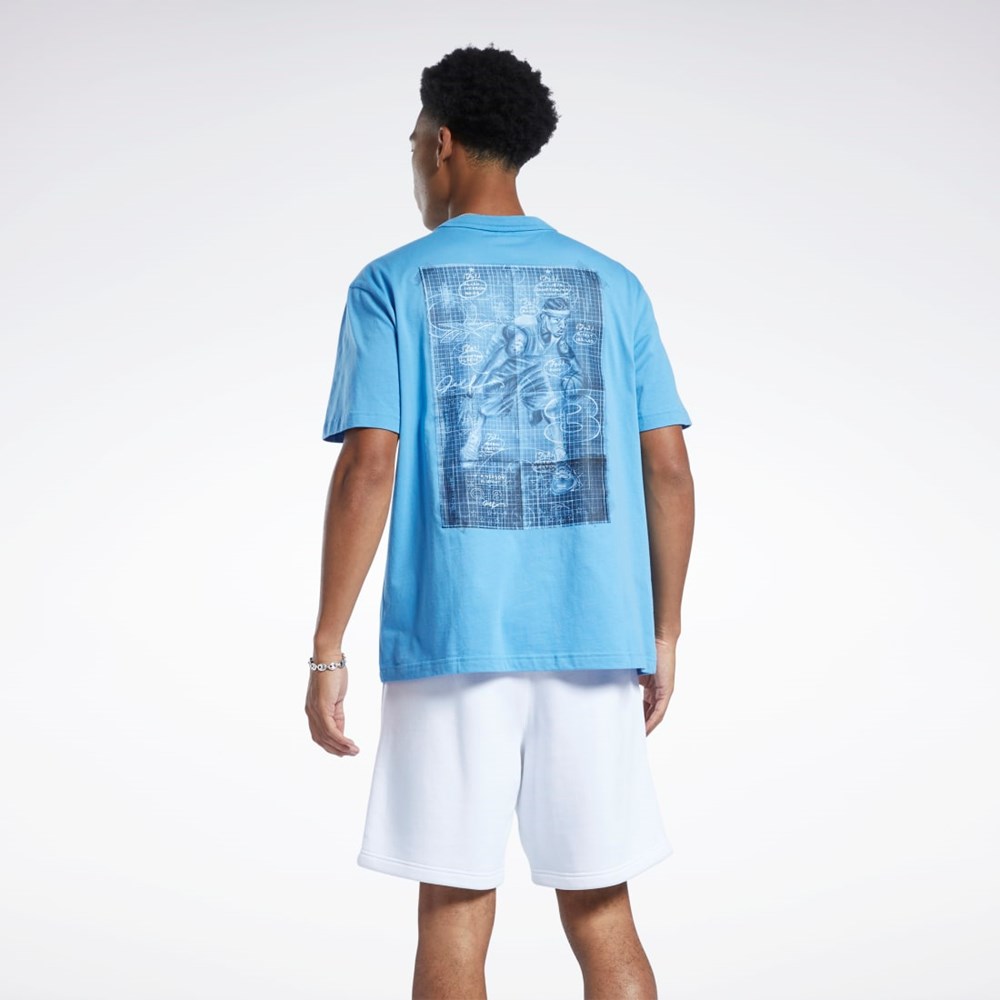 Reebok Iverson Basketball I3 Blueprint Corta Sleeve T-Shirt Azules | 92TSUNPFW