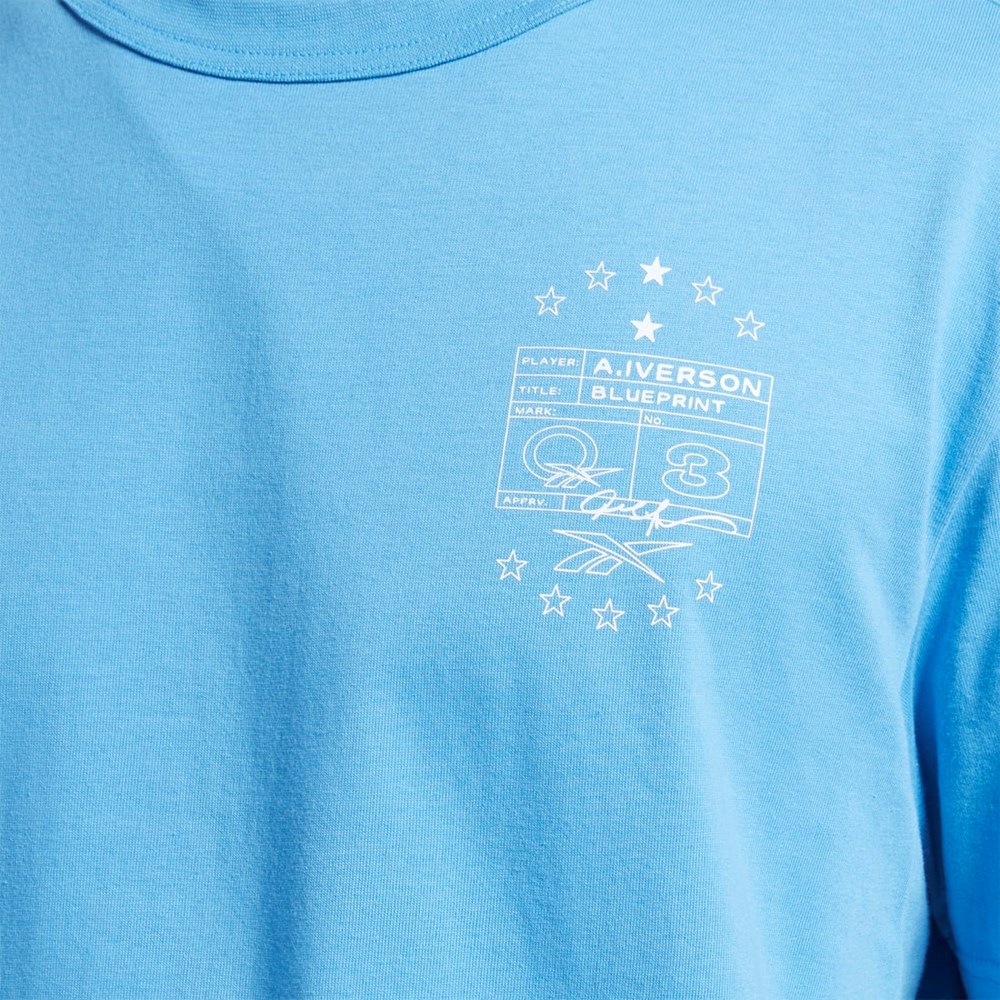 Reebok Iverson Basketball I3 Blueprint Corta Sleeve T-Shirt Azules | 92TSUNPFW