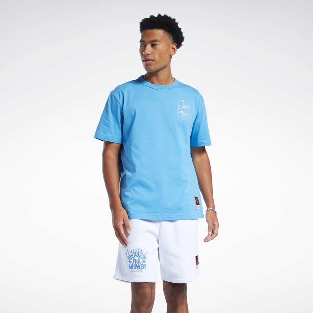 Reebok Iverson Basketball I3 Blueprint Corta Sleeve T-Shirt Azules | 92TSUNPFW