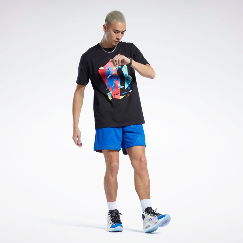 Reebok Iverson Layup Corta Sleeve T-Shirt Negras | 20RHEYUFQ