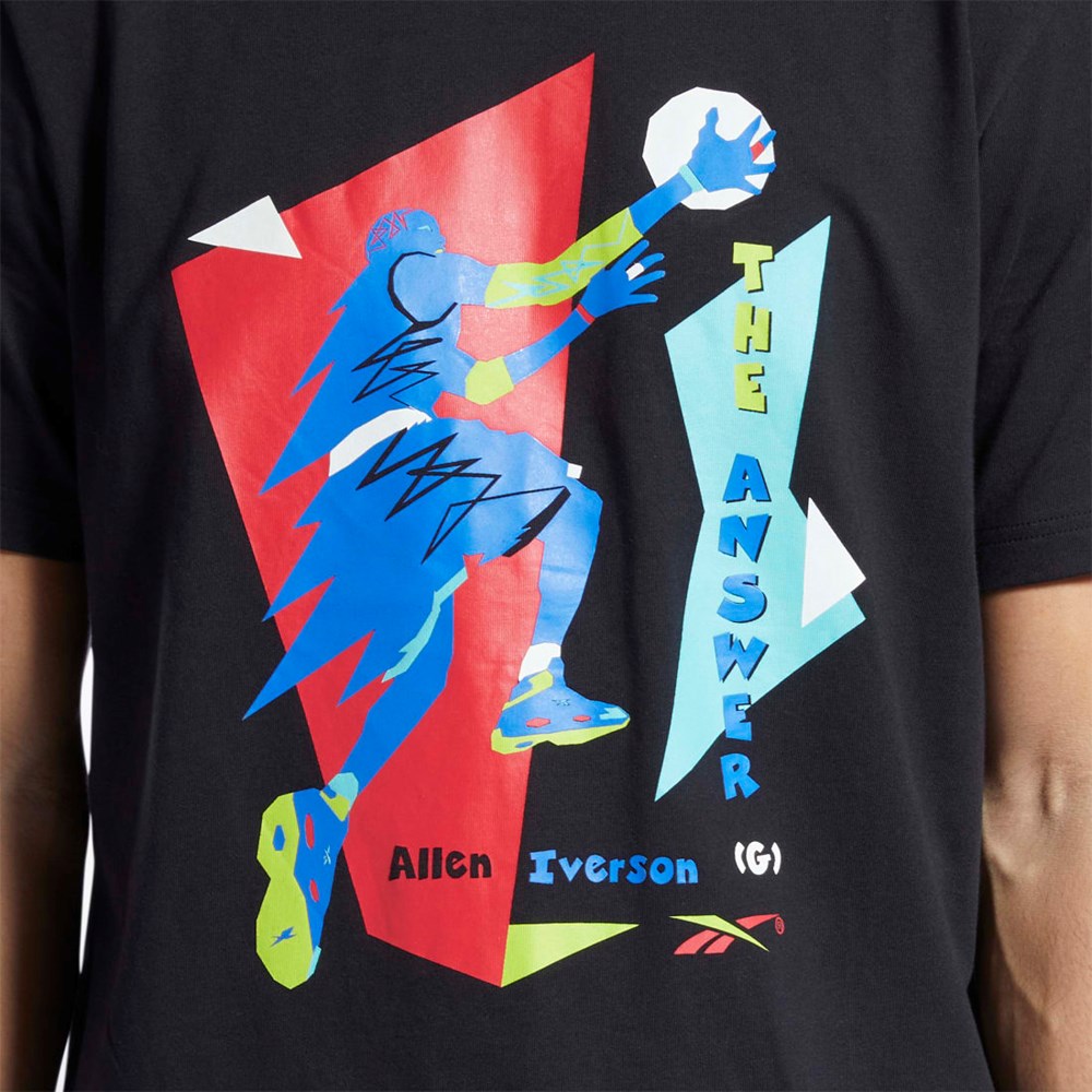 Reebok Iverson Layup Corta Sleeve T-Shirt Negras | 20RHEYUFQ