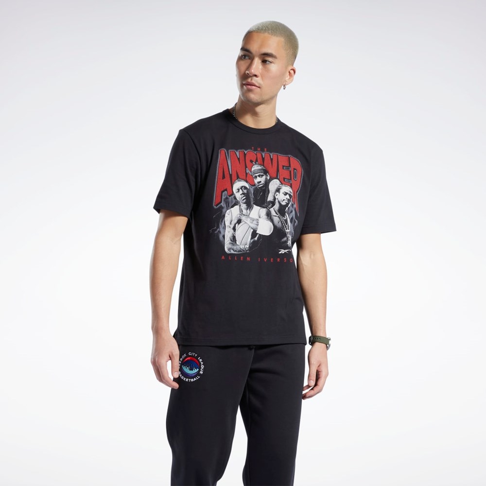 Reebok Iverson Trio Corta Sleeve T-Shirt Negras | 29ISLMOYJ
