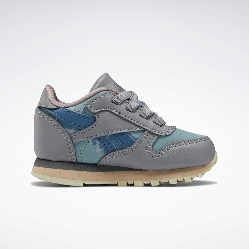 Reebok Jurassic World Classic Leather Shoes - Toddler Gris Azules | 65VFATWJH