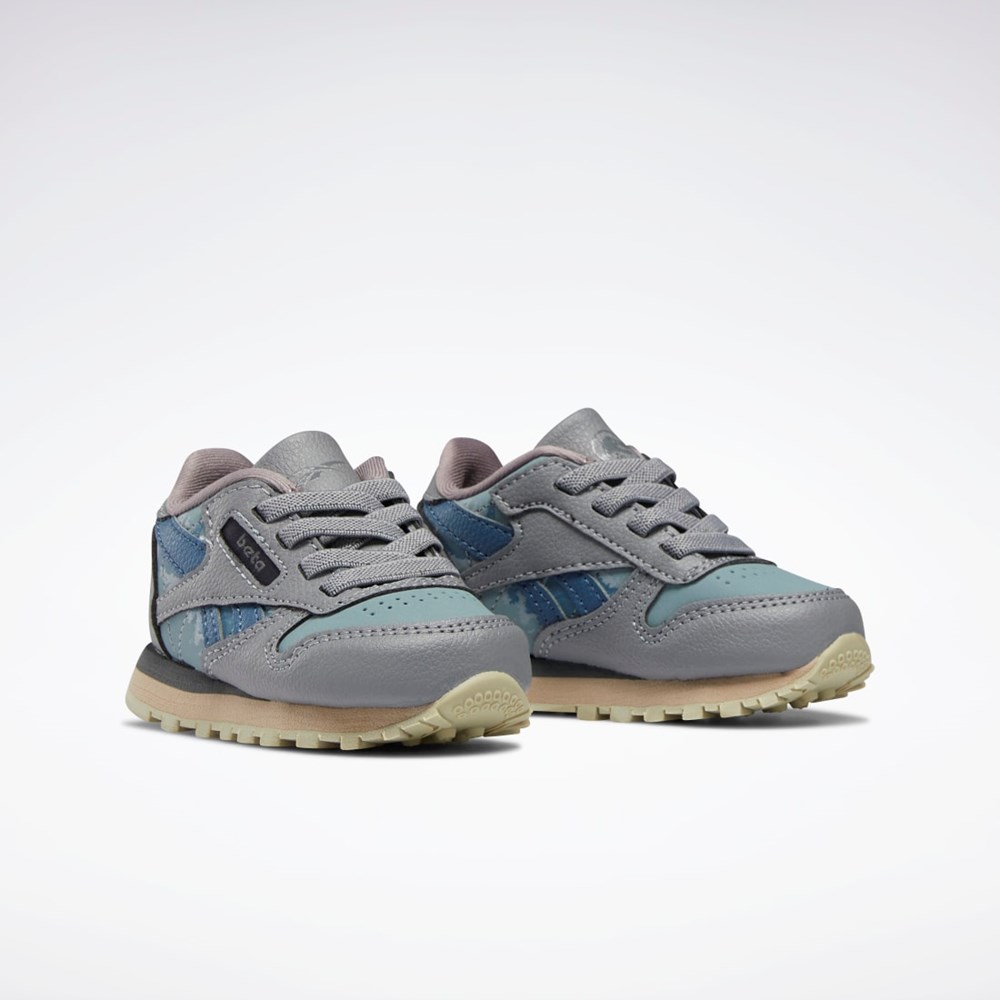 Reebok Jurassic World Classic Leather Shoes - Toddler Gris Azules | 65VFATWJH