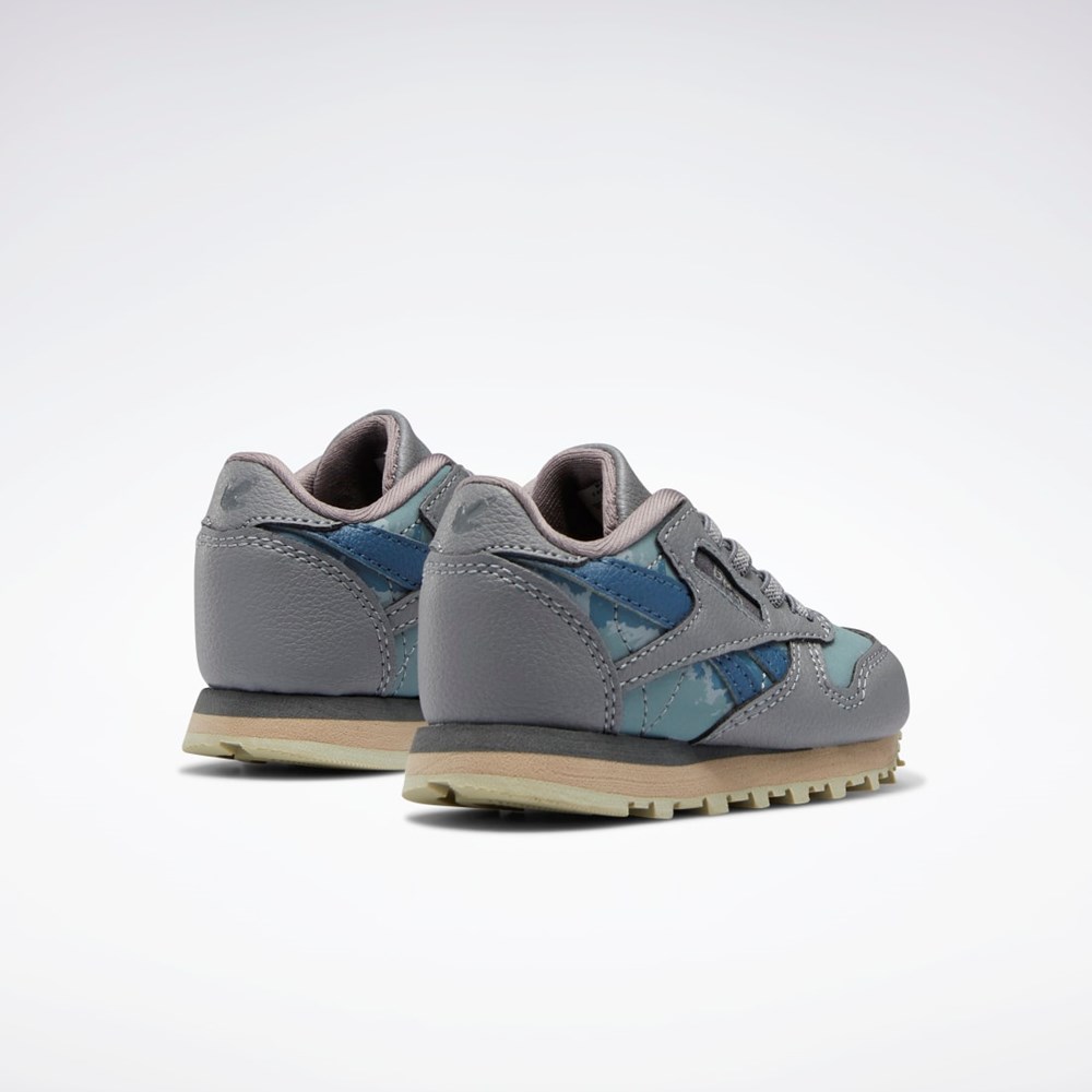 Reebok Jurassic World Classic Leather Shoes - Toddler Gris Azules | 65VFATWJH