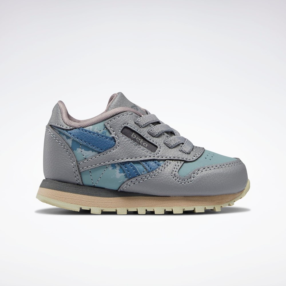 Reebok Jurassic World Classic Leather Shoes - Toddler Gris Azules | 65VFATWJH