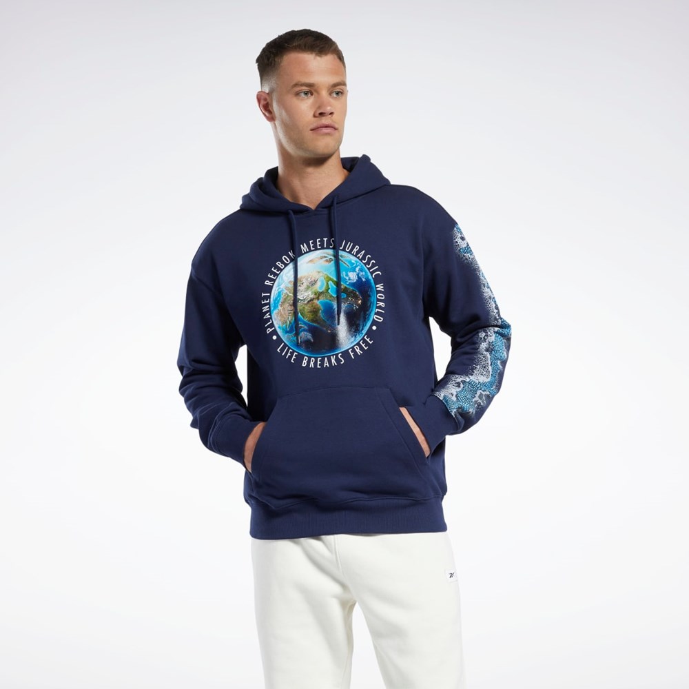 Reebok Jurassic World Estampadas Hoodie Azul Marino | 16BARQUGH