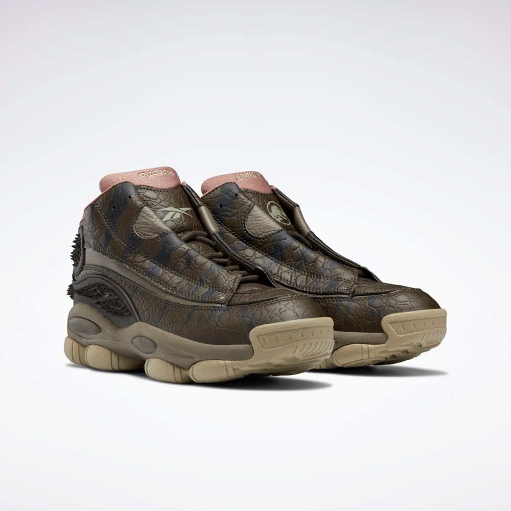 Reebok Jurassic World The Answer DMX Basketball Shoes Stone / Cliff Stone / Parched Earth | 10VUJQRPS