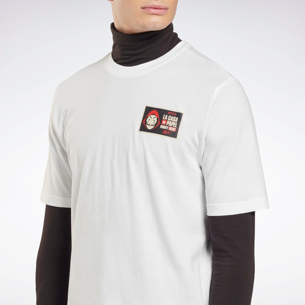 Reebok La Casa De Papel T-Shirt Blancas | 38WLSJQOD