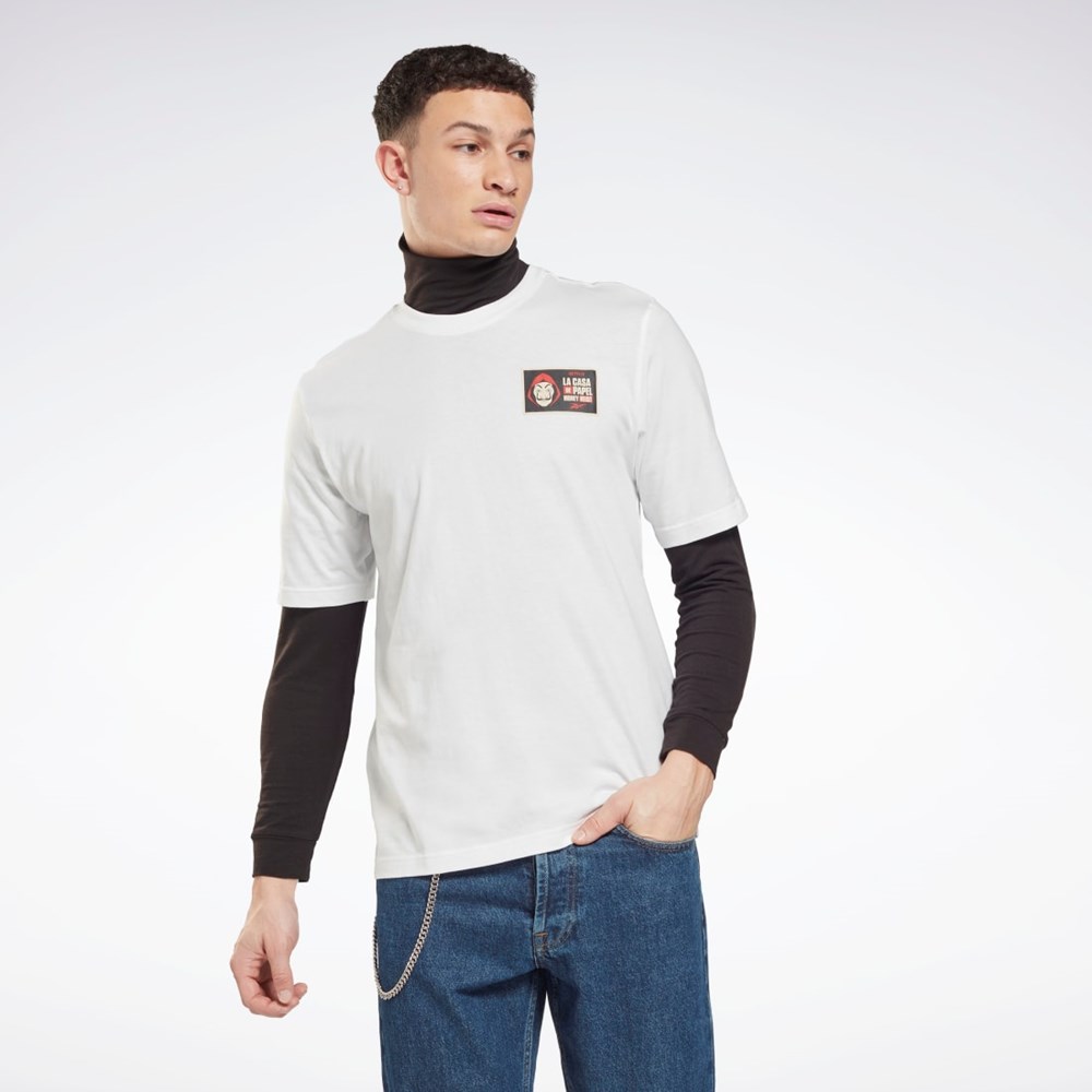 Reebok La Casa De Papel T-Shirt Blancas | 38WLSJQOD
