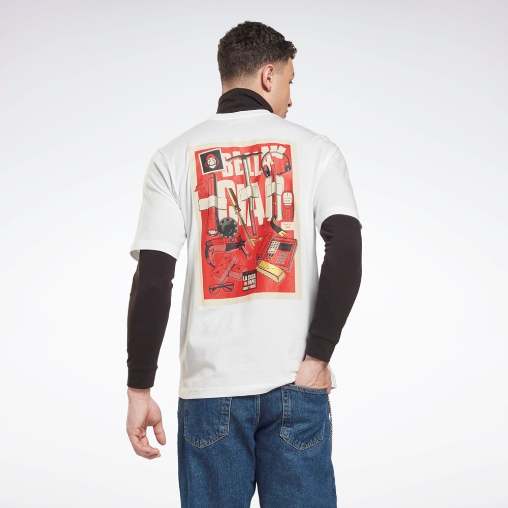 Reebok La Casa De Papel T-Shirt Blancas | 42DTNHPBG