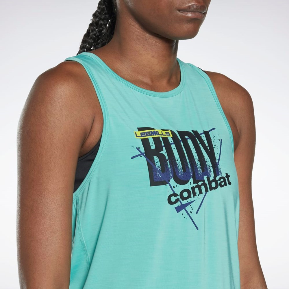 Reebok Les Mills® BodyCombat® ACTIVCHILL Estampadas Tank Top Semi Classic Teal | 26LPTCRZK