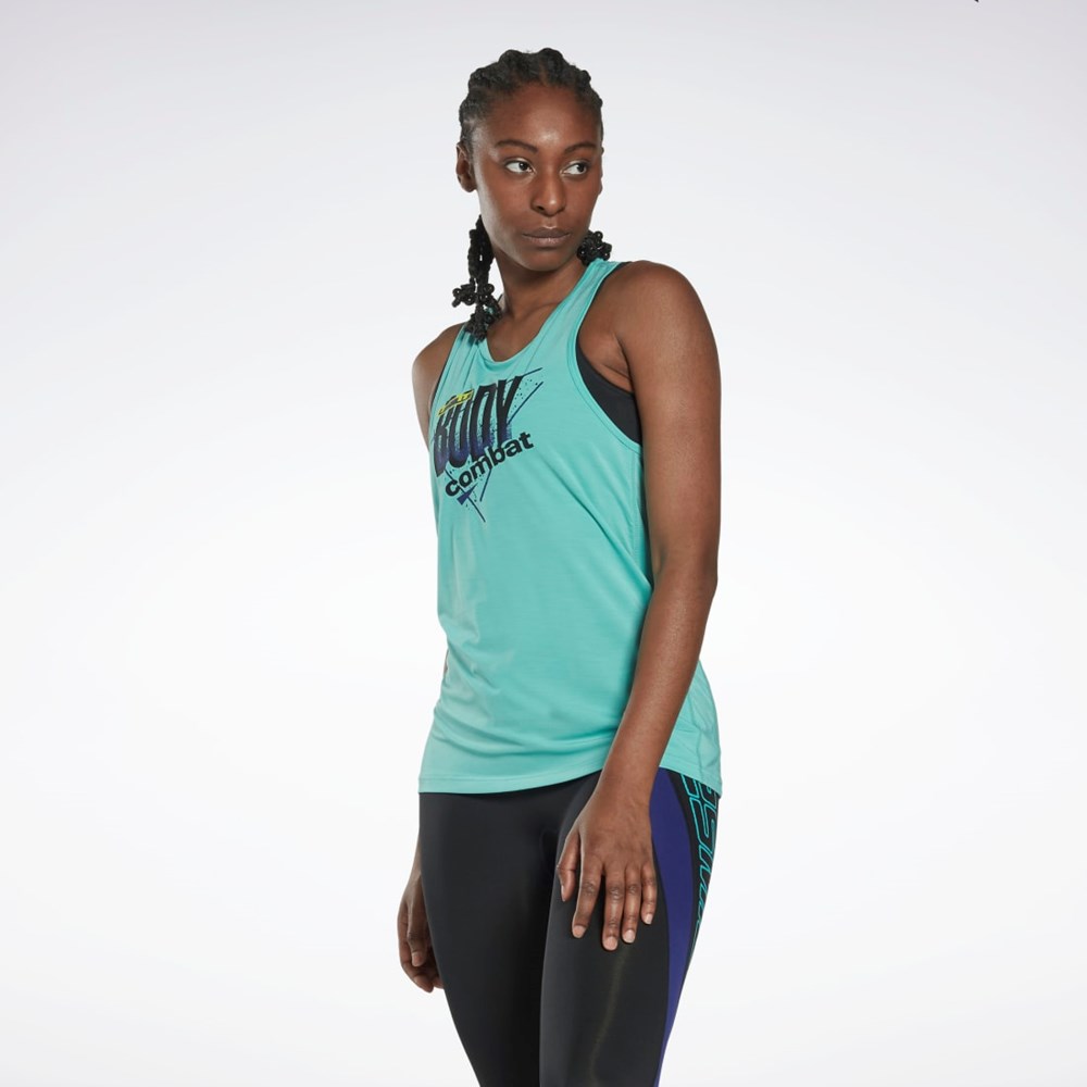 Reebok Les Mills® BodyCombat® ACTIVCHILL Estampadas Tank Top Semi Classic Teal | 26LPTCRZK