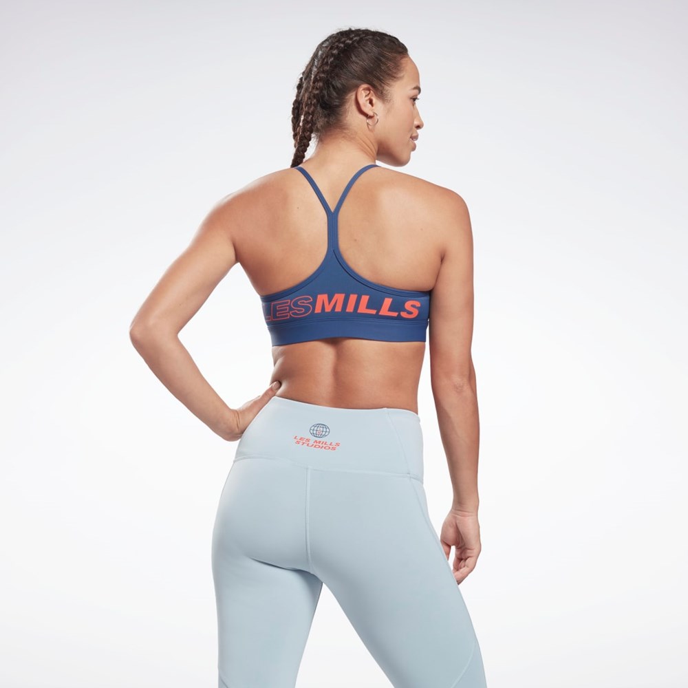 Reebok Les Mills® Lux Flaco Medium-Support Sports Bra Azules | 50YMQTSVW