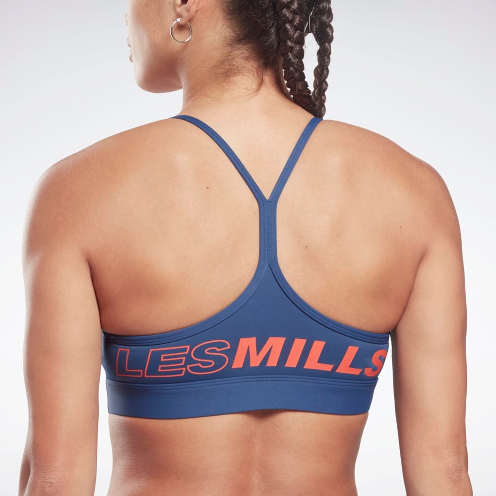 Reebok Les Mills® Lux Flaco Medium-Support Sports Bra Azules | 50YMQTSVW