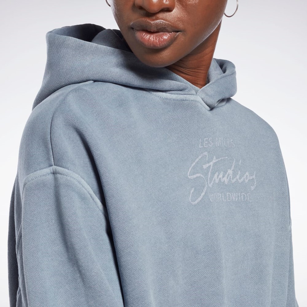 Reebok Les Mills® Natural Dye Crop Hoodie Gris | 65ERDZXSP