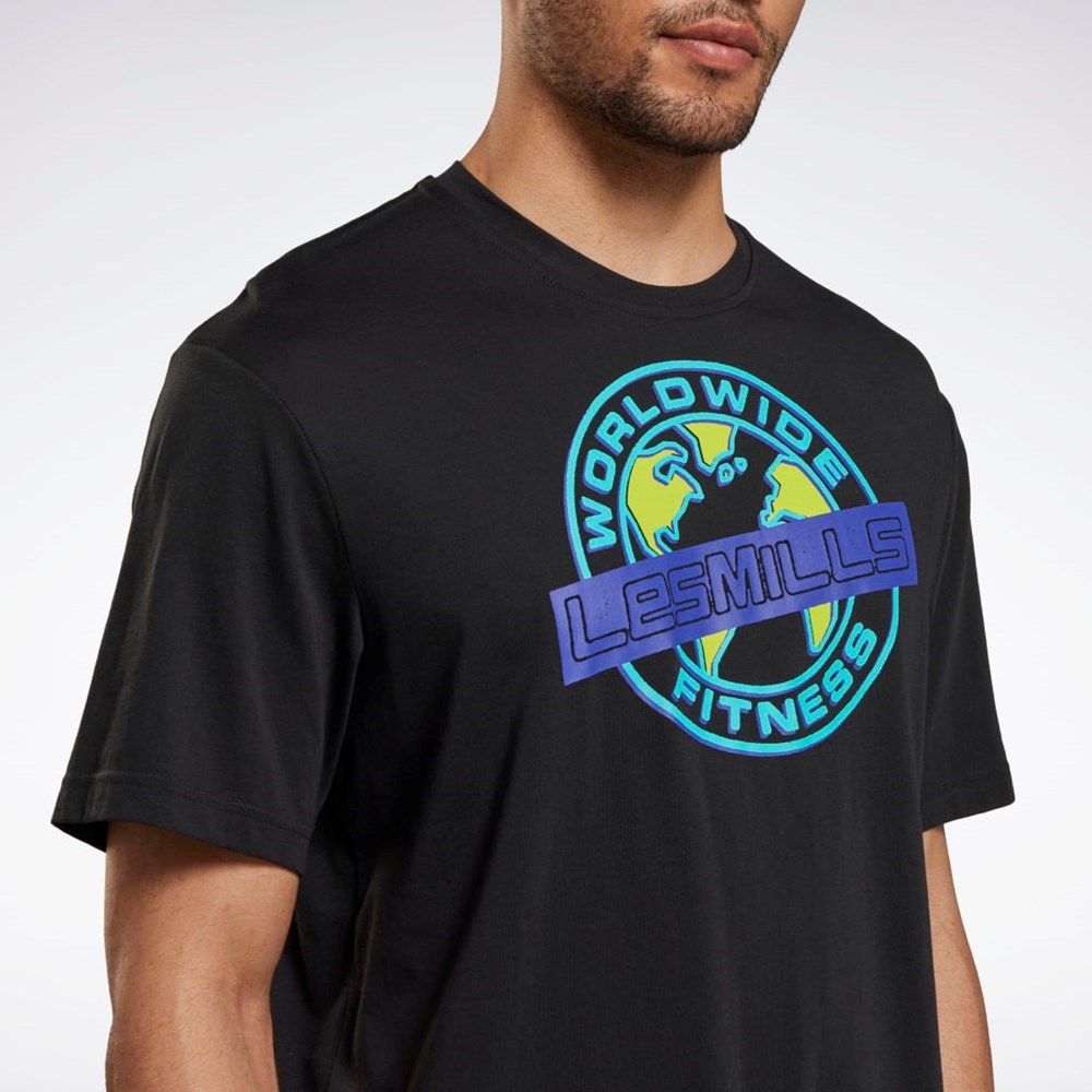 Reebok Les Mills® Oversized Estampadas T-Shirt Negras | 06DVTOKLS