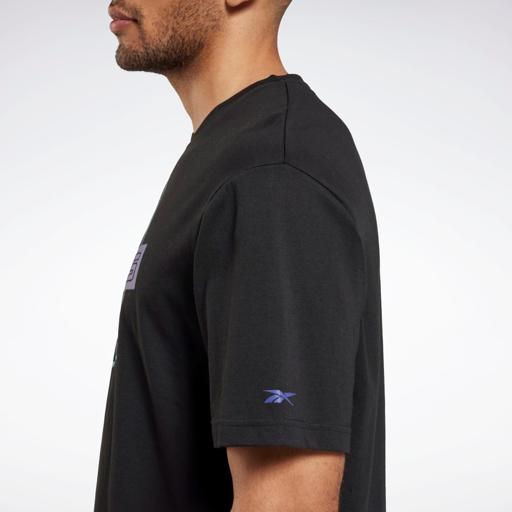 Reebok Les Mills® Oversized Estampadas T-Shirt Negras | 06DVTOKLS