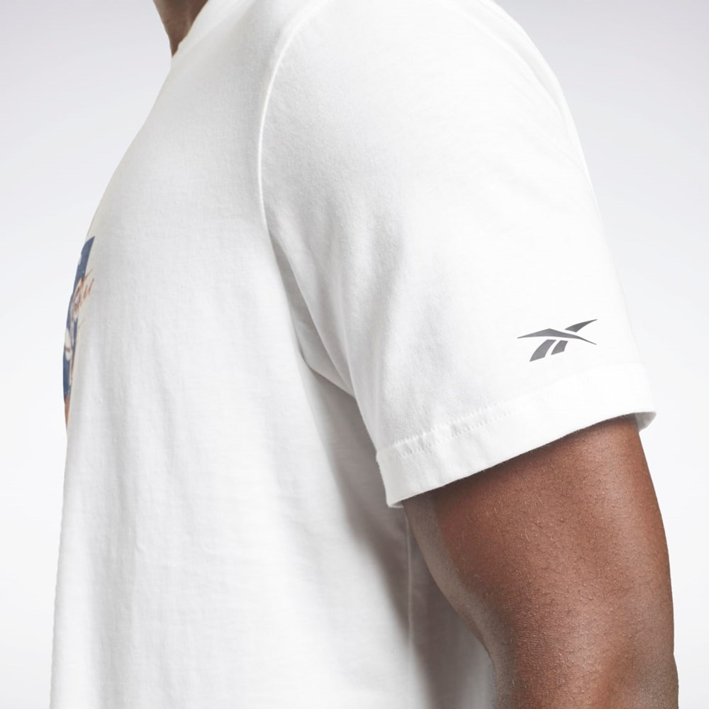Reebok Les Mills® Oversized Estampadas T-Shirt Blancas | 31PVFCQDT