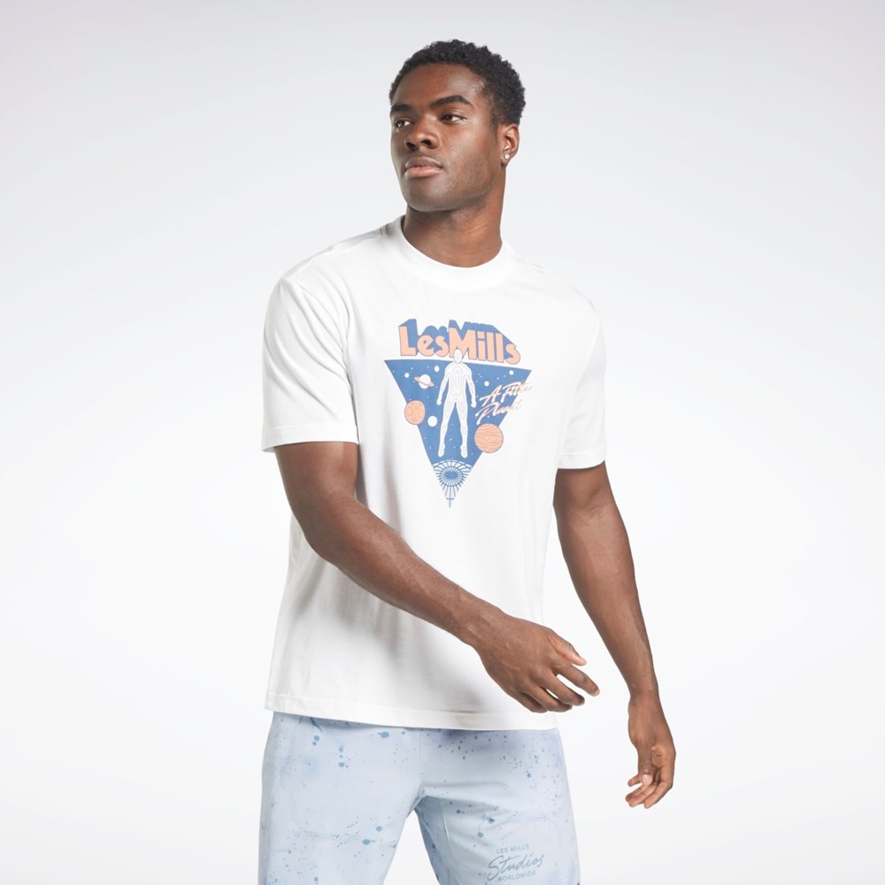 Reebok Les Mills® Oversized Estampadas T-Shirt Blancas | 31PVFCQDT