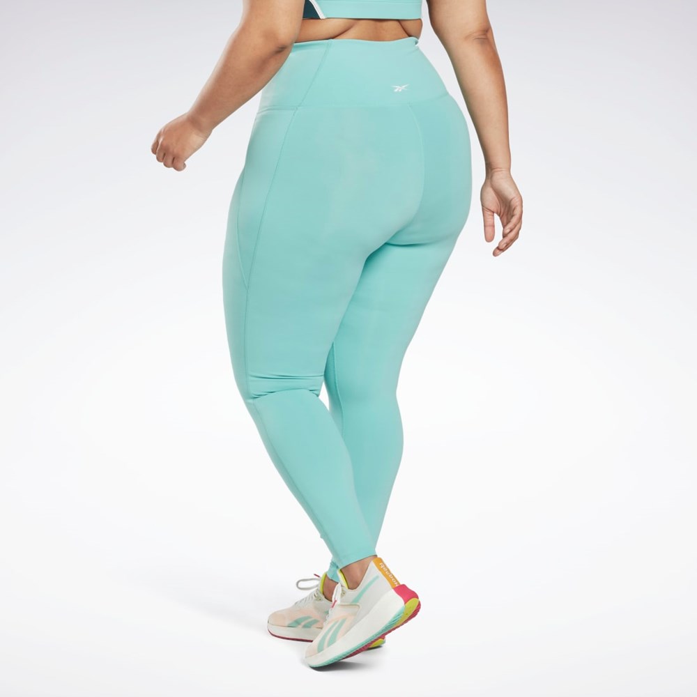 Reebok Lux High-Waisted Tights (Plus Size) Semi Classic Teal | 06DAMXKIC