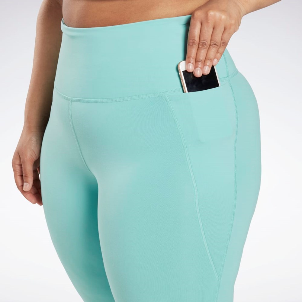 Reebok Lux High-Waisted Tights (Plus Size) Semi Classic Teal | 06DAMXKIC