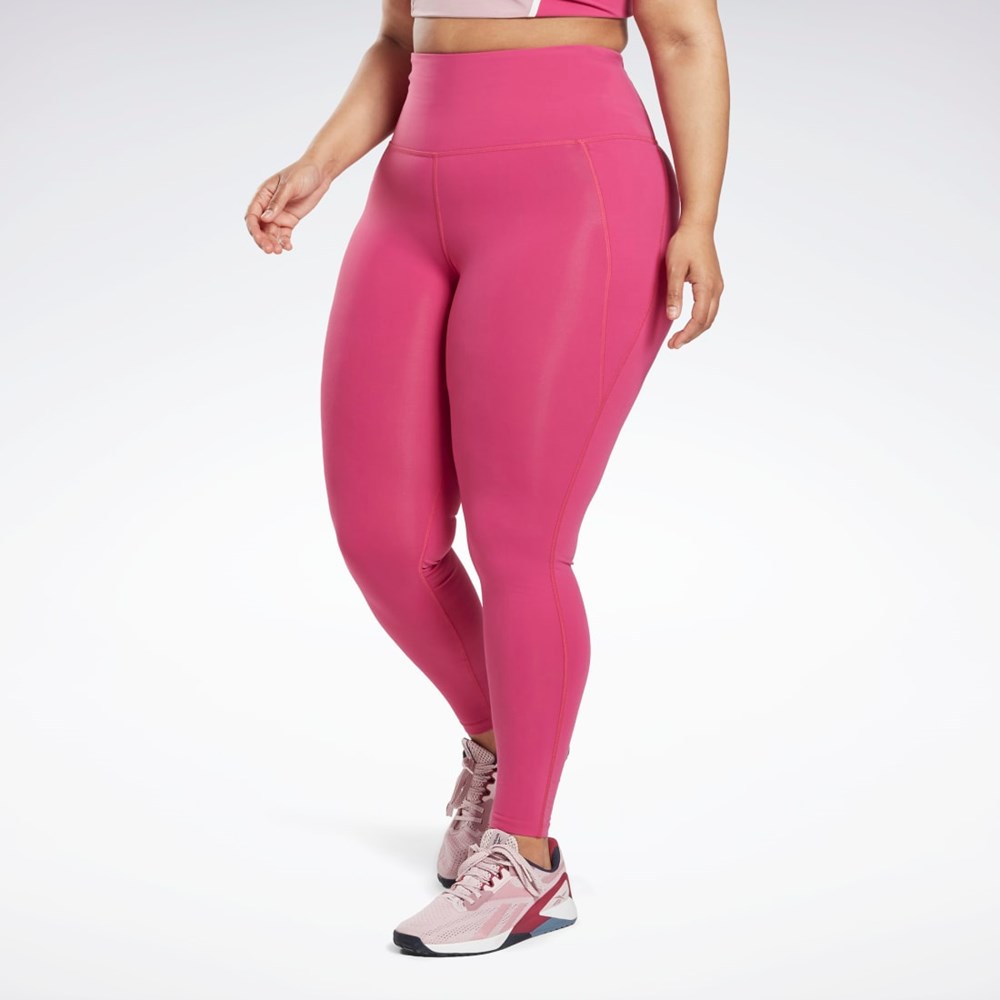Reebok Lux High-Waisted Tights (Plus Size) Rosas | 21RHDYWQV