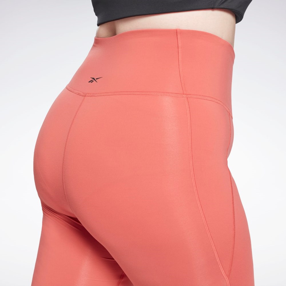 Reebok Lux High-Waisted Tights (Plus Size) Rhodonite | 59DOKWXMN