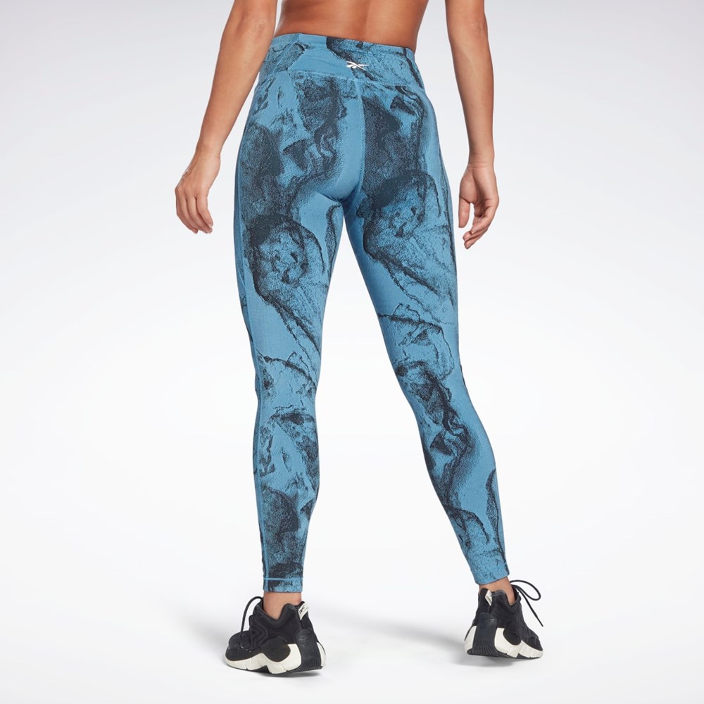 Reebok Lux Jacquard Leggings Azules | 94PXHNRBC
