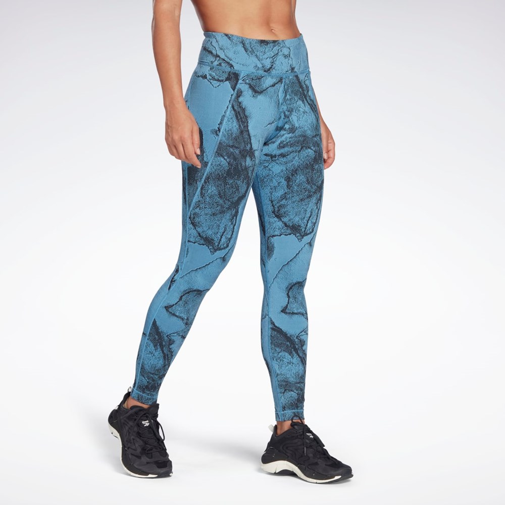 Reebok Lux Jacquard Leggings Azules | 94PXHNRBC