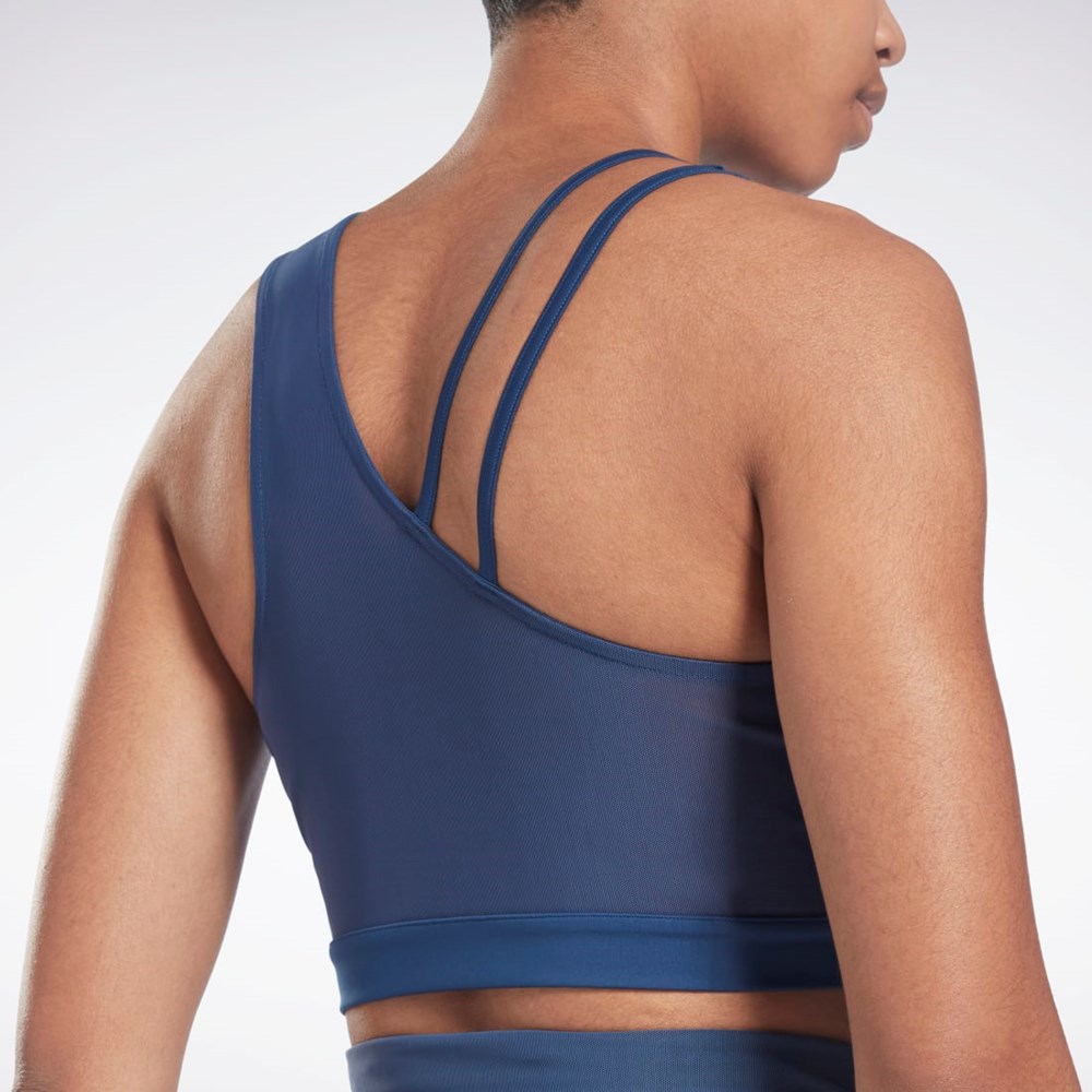 Reebok Lux Perform Crop Top Azules | 93JOKHXWQ