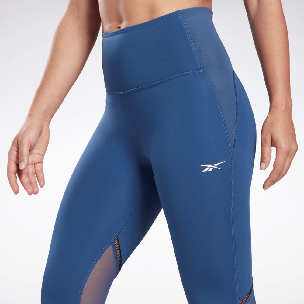 Reebok Lux Perform Perforated Leggings Azules | 08IFLPDJA