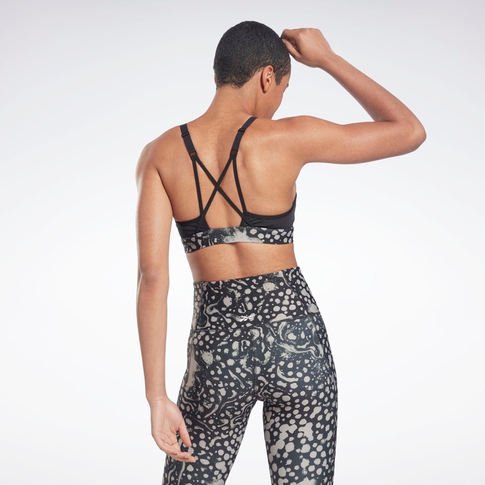 Reebok Lux Tiras Modern Safari Print Sports Bra Negras | 21LGRBTUS
