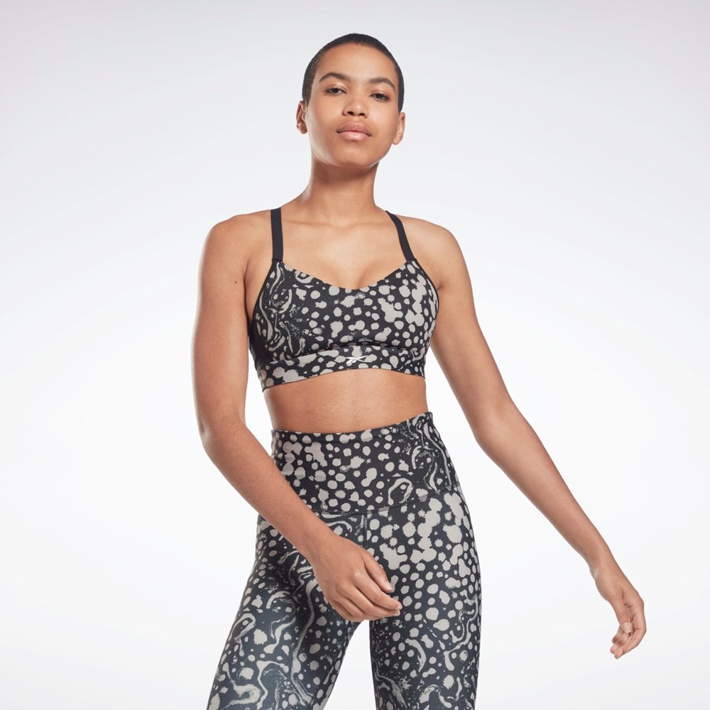 Reebok Lux Tiras Modern Safari Print Sports Bra Negras | 21LGRBTUS