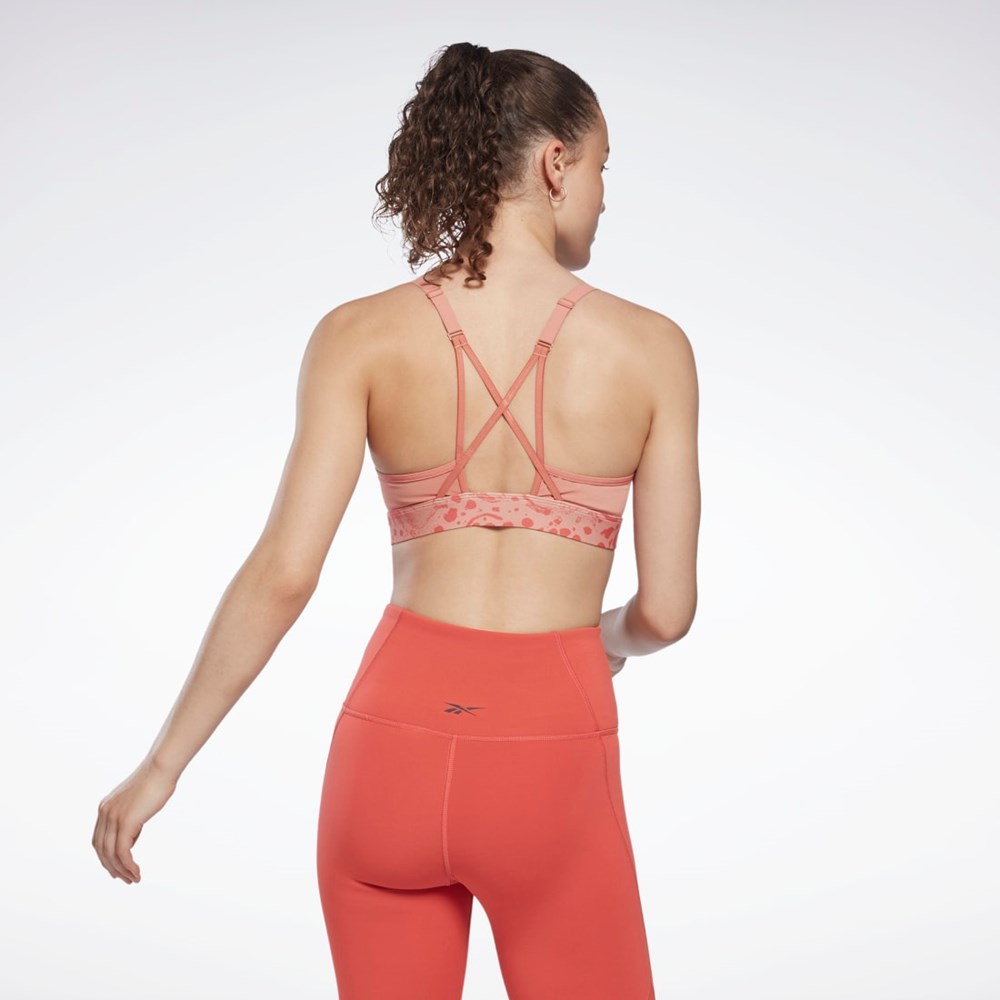 Reebok Lux Tiras Modern Safari Print Sports Bra Coral | 67IKEPYNV