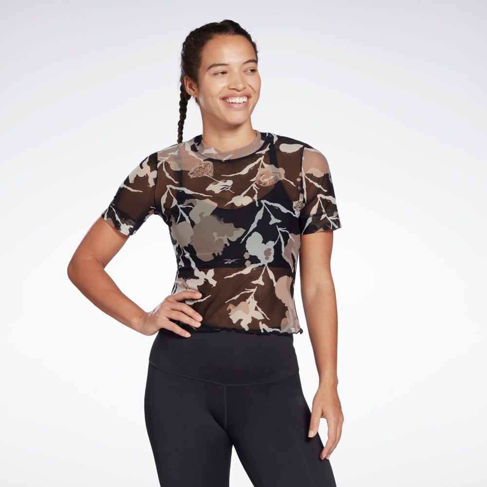 Reebok MYT Allover Print Mesh T-Shirt Negras | 29XQTLNUK