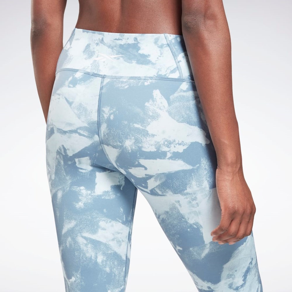 Reebok MYT Printed Leggings Azules | 27QONDAGV