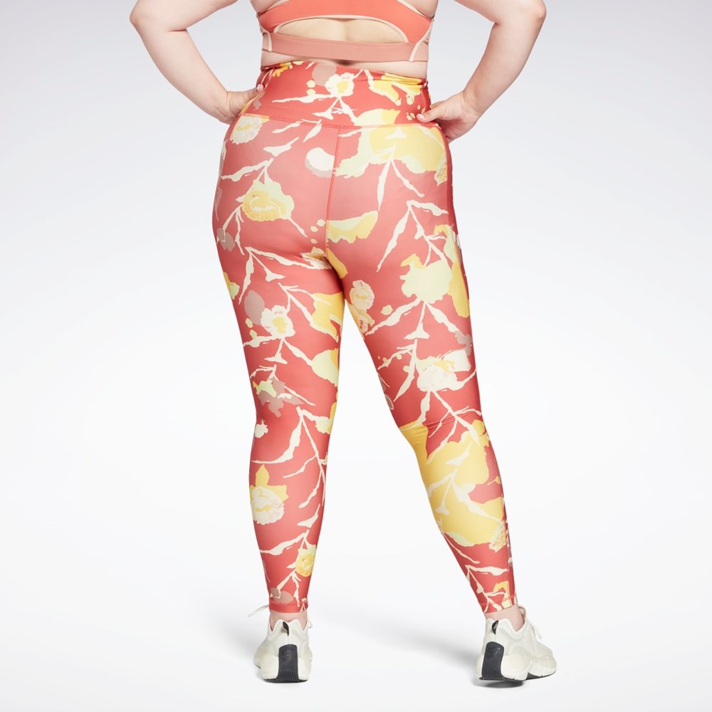 Reebok MYT Printed Leggings (Plus Size) Rhodonite | 93WFHXJZP