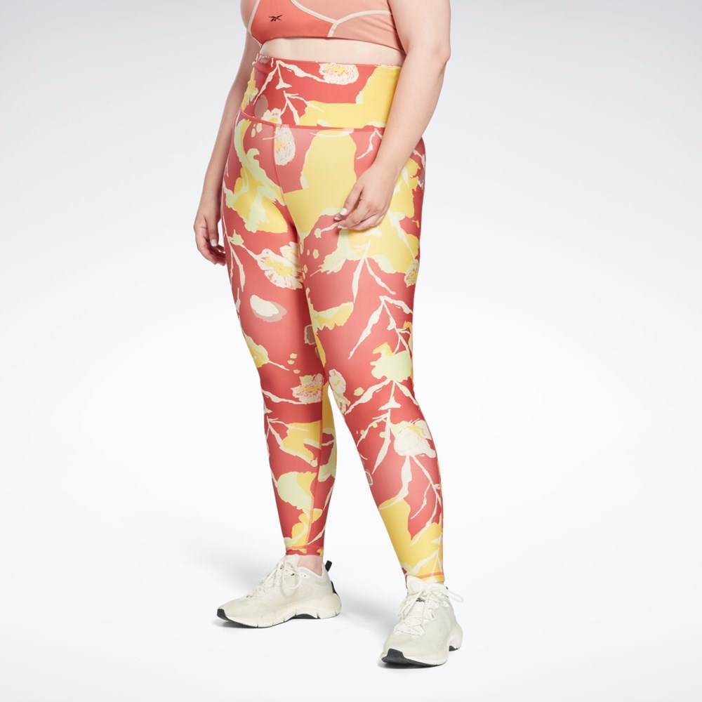 Reebok MYT Printed Leggings (Plus Size) Rhodonite | 93WFHXJZP