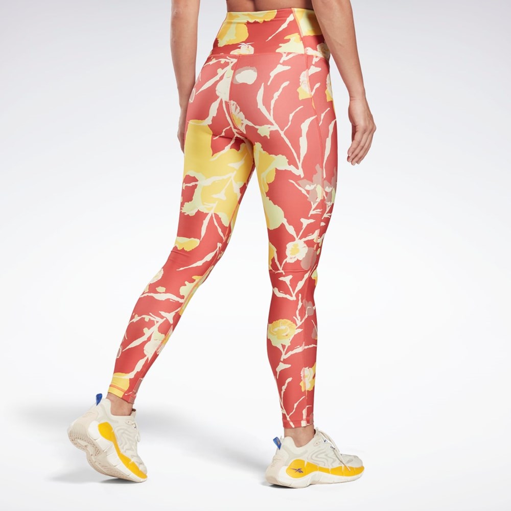 Reebok MYT Printed Leggings Rhodonite | 49WSJCTOV