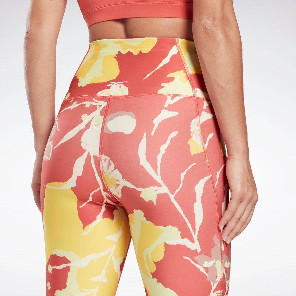 Reebok MYT Printed Leggings Rhodonite | 49WSJCTOV