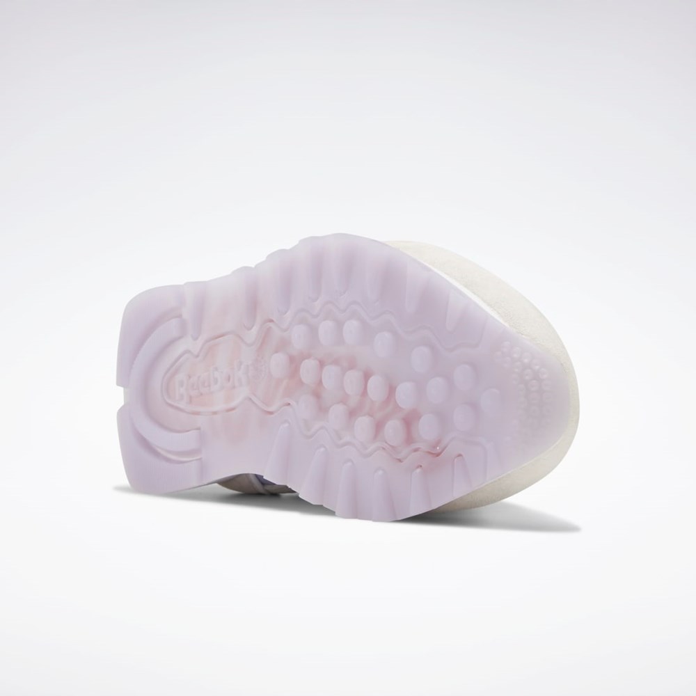 Reebok MadWomen Classic Leather Shoes Blancas Blancas Moradas | 95SWEXVLD