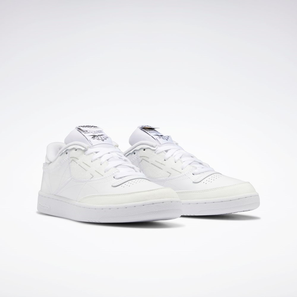 Reebok Maison Margiela Club C Memory Of Shoes Blancas Negras Blancas | 78UGFNDVS