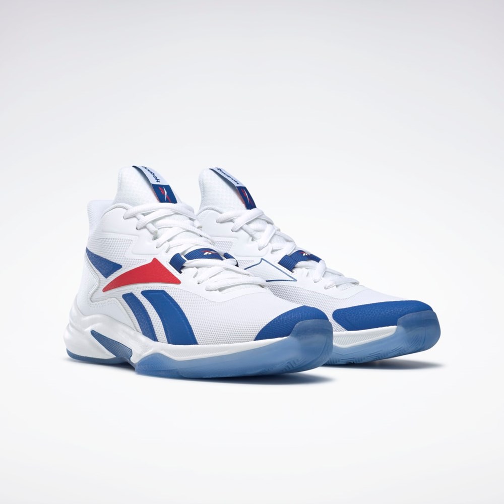 Reebok More Buckets Basketball Shoes Blancas Azules Rojas | 03YFBEWRH