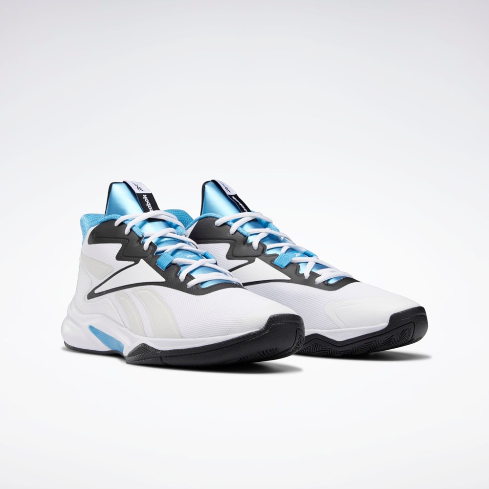 Reebok More Buckets Basketball Shoes Blancas Negras Azules | 31FDPUQRJ