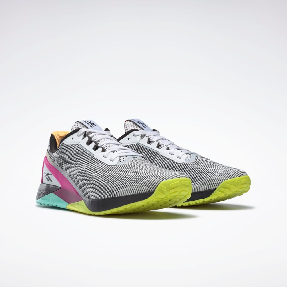Reebok Nano X1 Grit Entrenamiento Shoes Blancas Negras Rosas | 70XNDHJCM